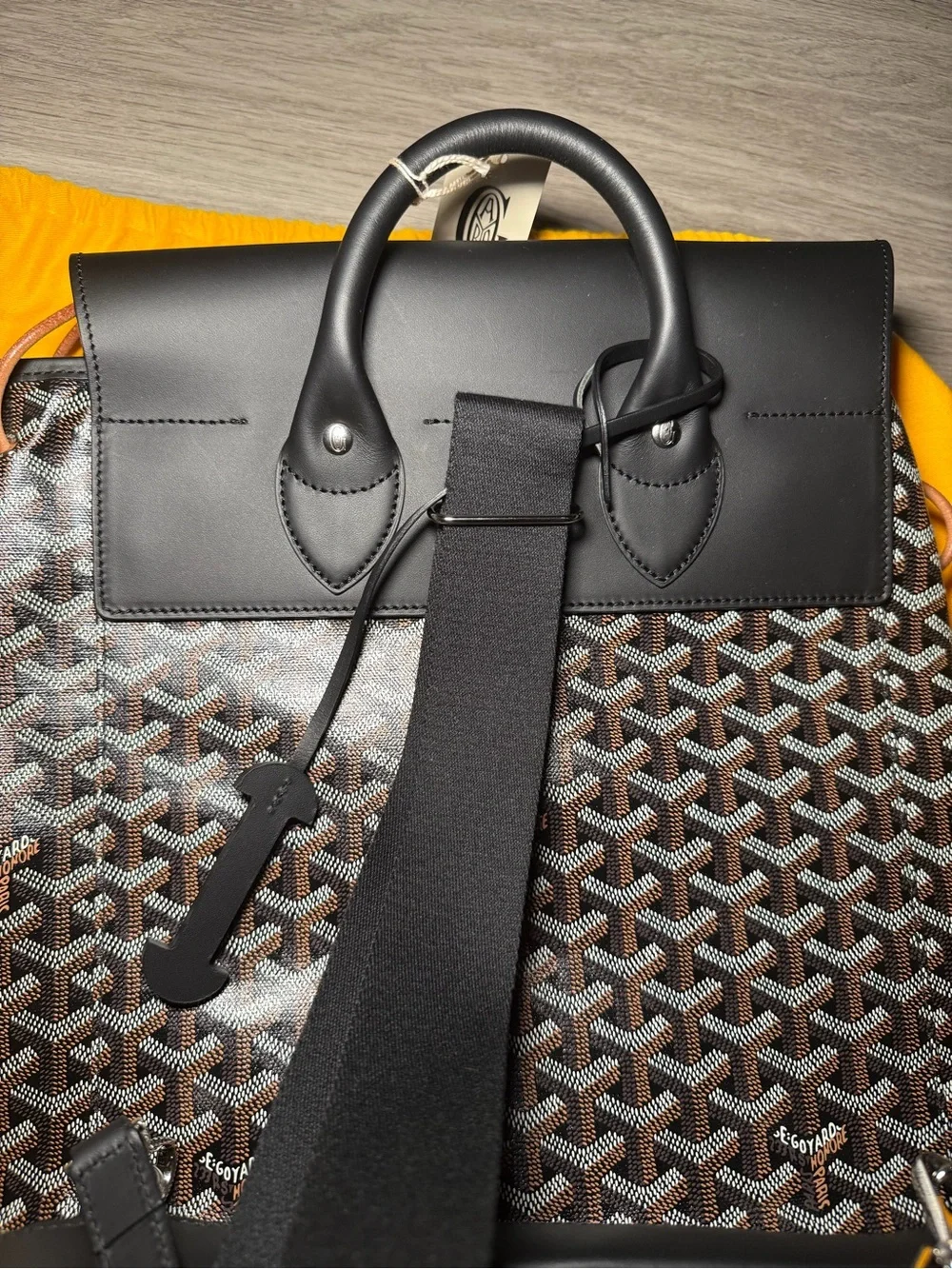 New Authentic Goyard Alpin MM 2 Backpack Noir Black w/ Original Receipt